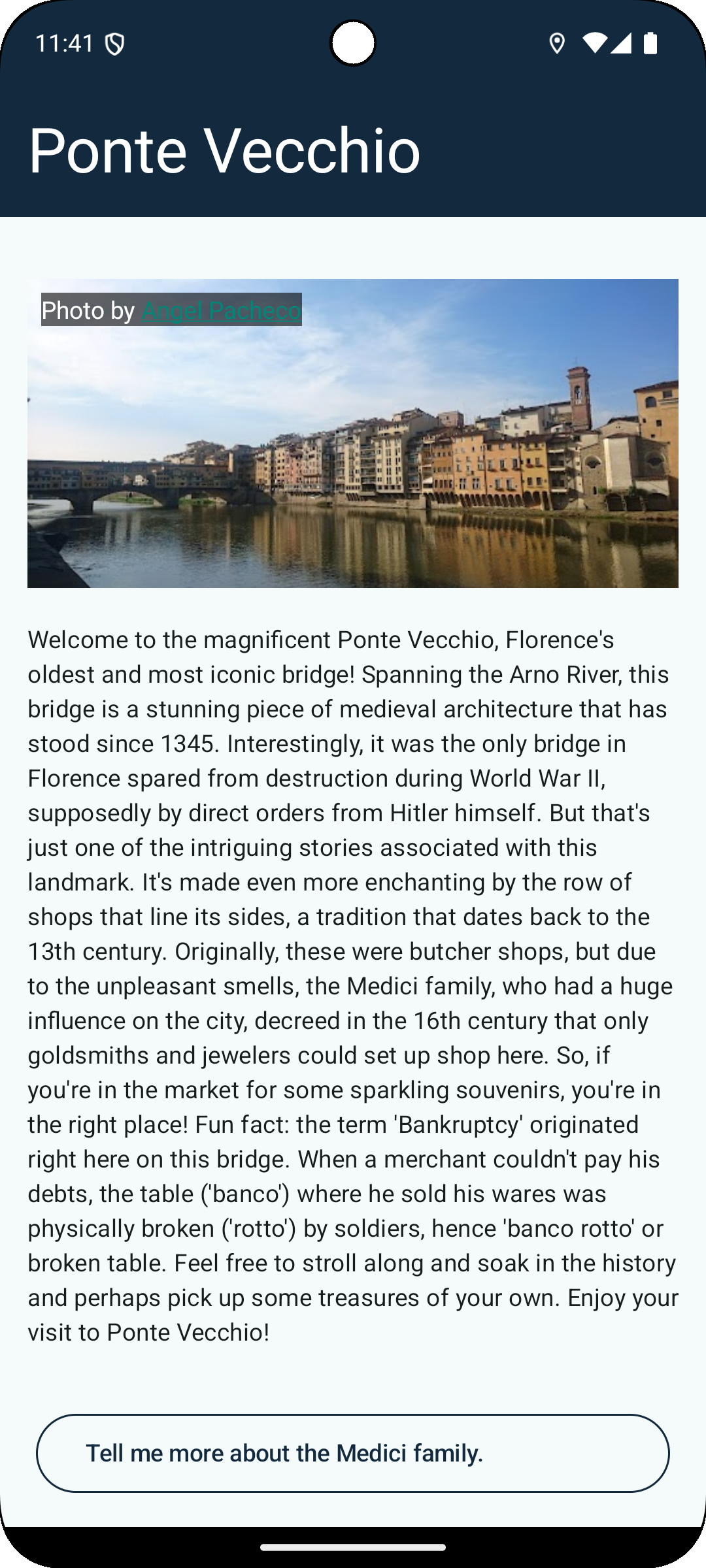 Roam It app showing a walking tour route